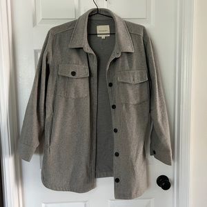 Gray Shacket Jacket Button Up